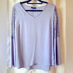 Women’s Apt 9 blouse with lace detail and bell sleeves